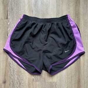 Nike Women's Athletic Shorts Black with Purple Trim